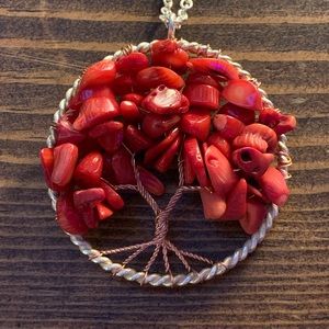 Handmade Agate & Sterling Tree of Life Pendant